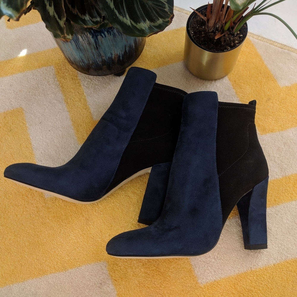 Ivanka Trump sunal suede color block bootie boots
